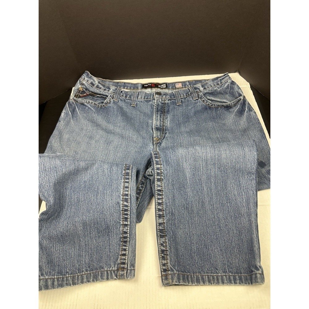 Ariat FR M3 Jeans Mens 46x30 Loose Straight Light Blue Denim Work Fire Resistant - Picture 5 of 9